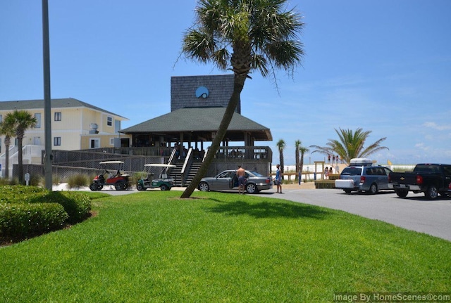 view of community with a gazebo and a yard