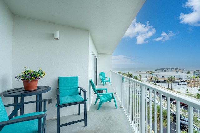 balcony with a water view