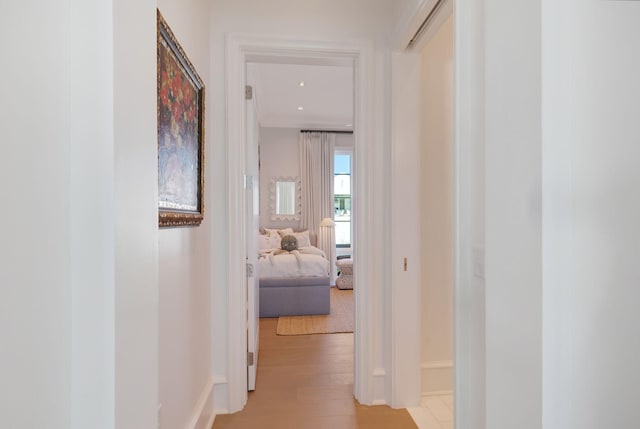 hallway featuring light hardwood / wood-style floors