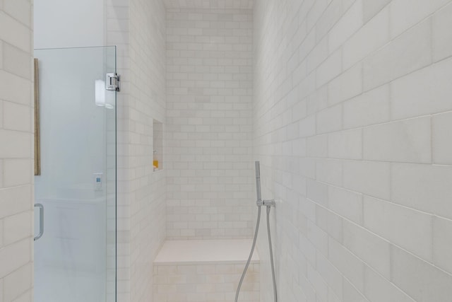 bathroom featuring walk in shower