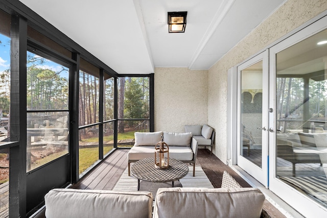 sunroom / solarium with a healthy amount of sunlight