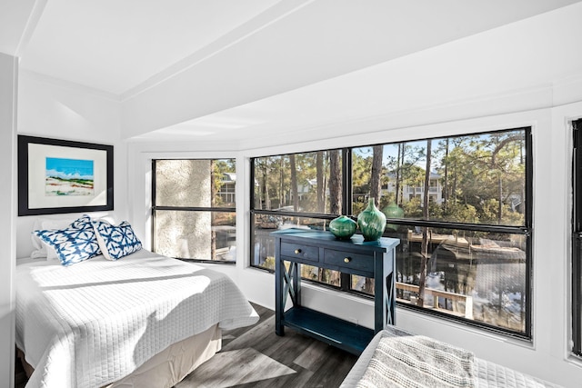 bedroom featuring dark hardwood / wood-style flooring