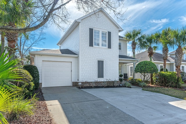 view of front property with a garage