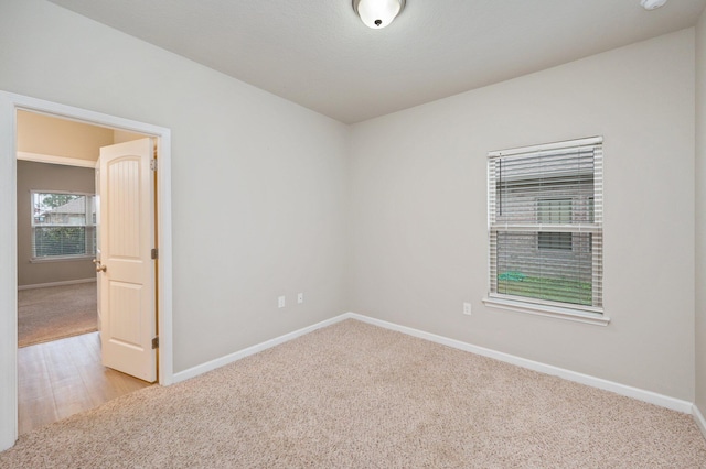 spare room with light carpet