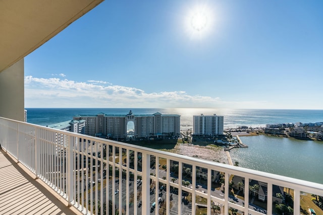 balcony with a water view