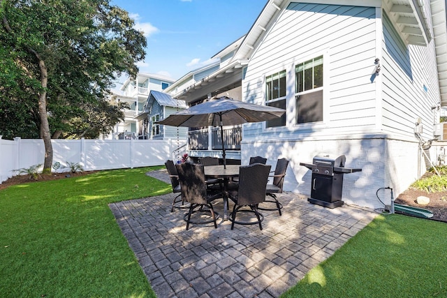 view of patio / terrace featuring area for grilling