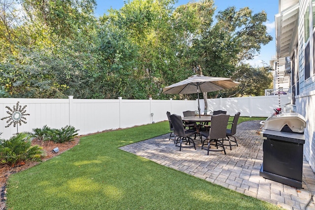 view of yard featuring a patio area