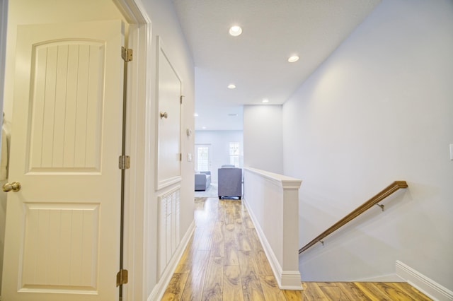 corridor featuring light hardwood / wood-style flooring