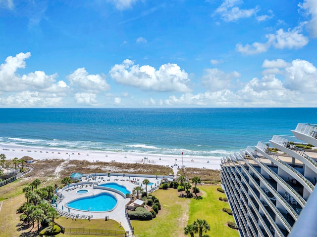 water view featuring a beach view