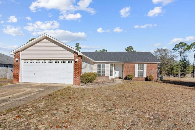 ranch-style home featuring a garage