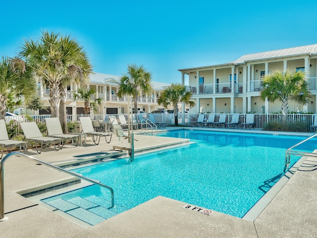 view of pool featuring a patio area