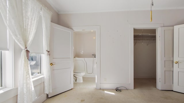 132 Circle Dr, Defuniak Springs, FL 32435 - carpeted bedroom with crown molding, a spacious closet, and a closet