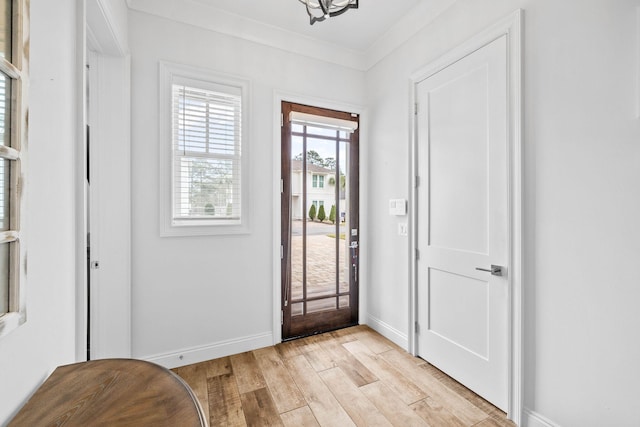 foyer entrance featuring light hardwood / wood-style flooring