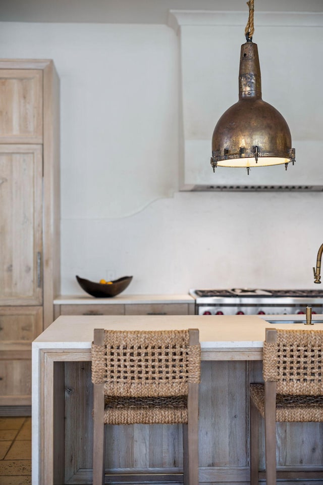 details with sink, range, and crown molding