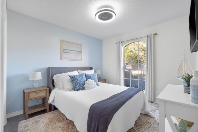 bedroom with a textured ceiling