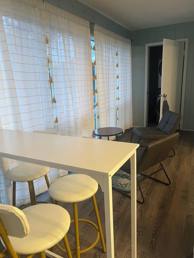 dining room with wood-type flooring