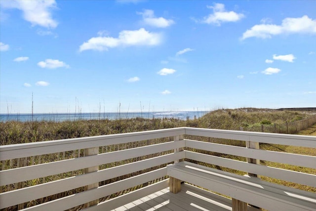 view of property's community with a water view