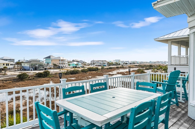 wooden balcony with a deck