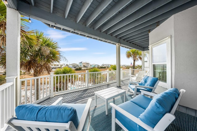 deck with outdoor lounge area