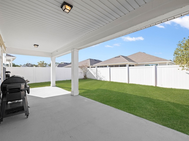 view of patio / terrace featuring a grill