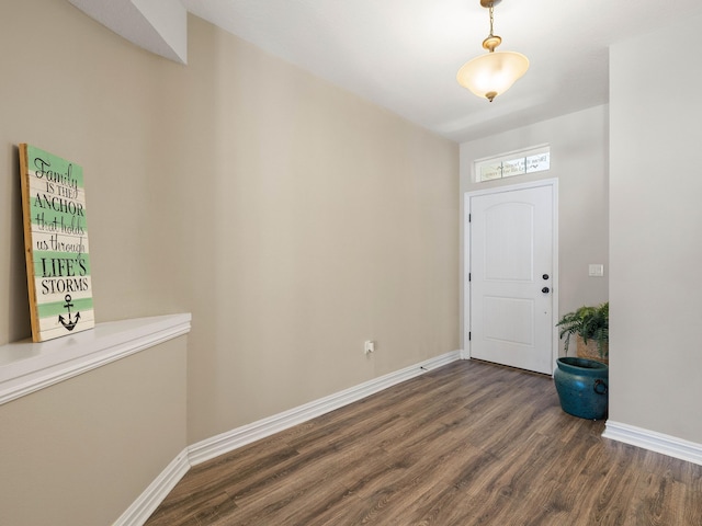 foyer featuring dark hardwood / wood-style floors