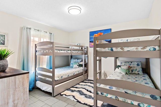 bedroom with a textured ceiling