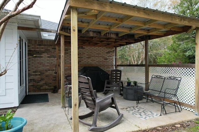 view of patio / terrace with area for grilling