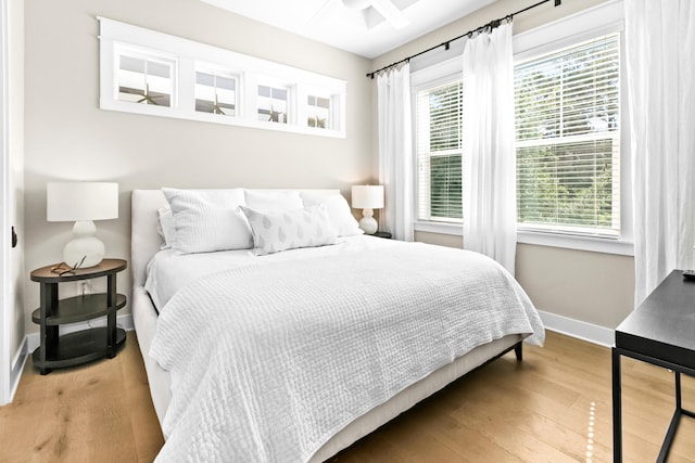 bedroom featuring hardwood / wood-style flooring