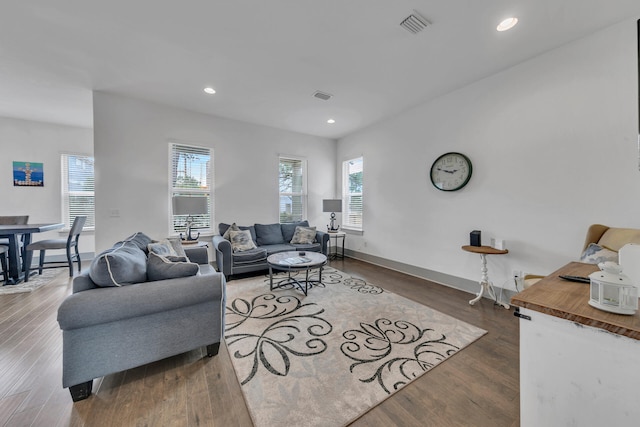 living room featuring hardwood / wood-style floors