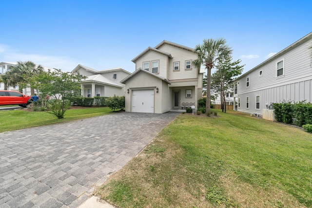 view of front facade with a front yard