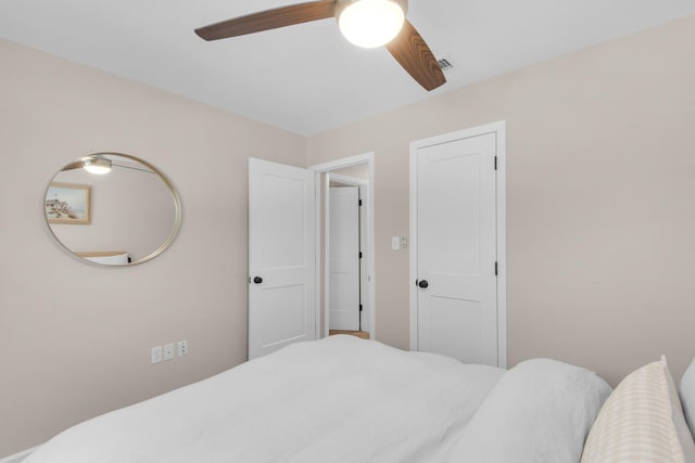 bedroom with ceiling fan