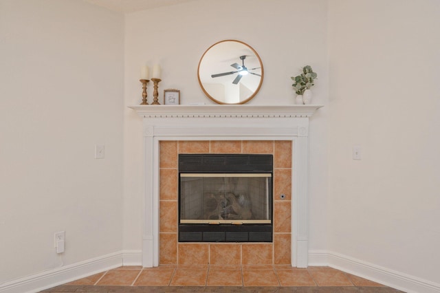 room details with a fireplace