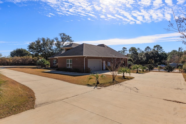 view of property exterior featuring a garage