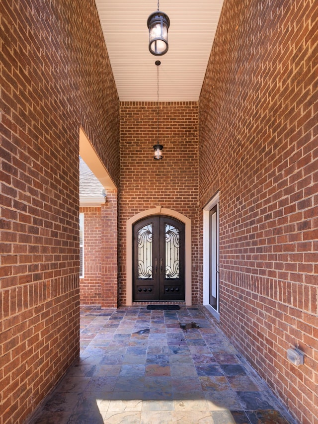 doorway to property with french doors