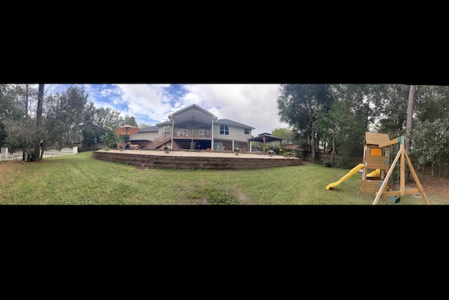 view of yard featuring a playground