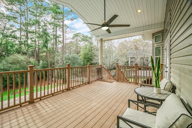 deck with ceiling fan