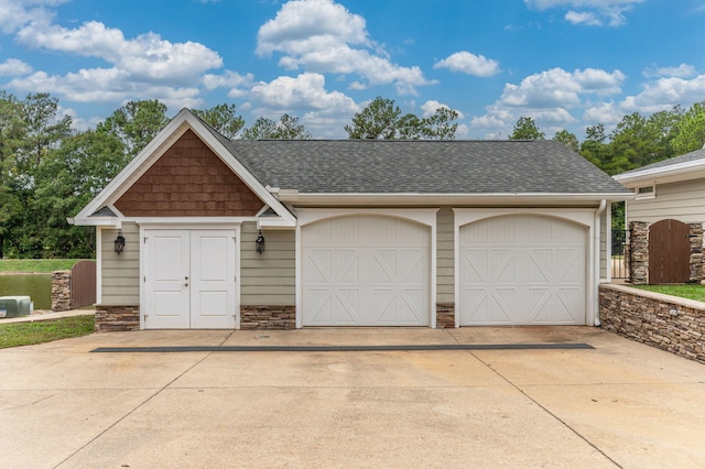 view of garage