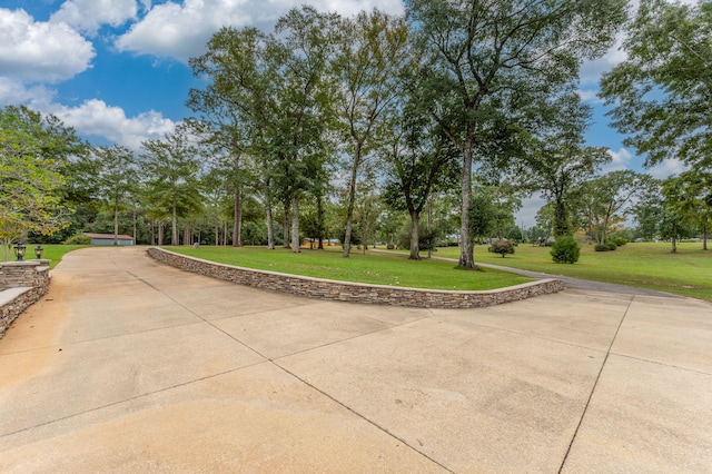 view of home's community with a yard