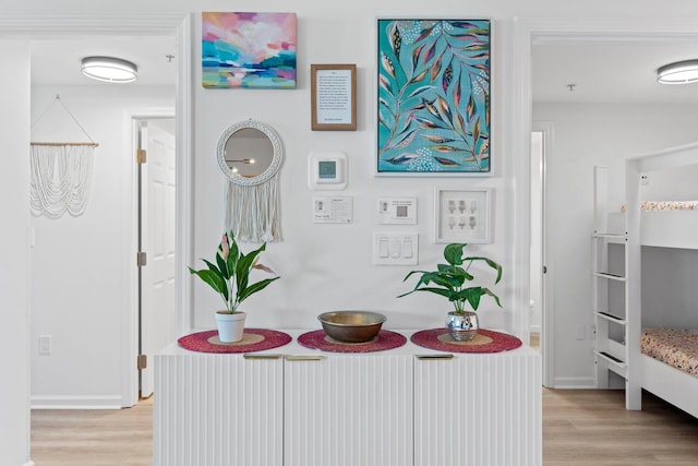 interior details featuring hardwood / wood-style flooring