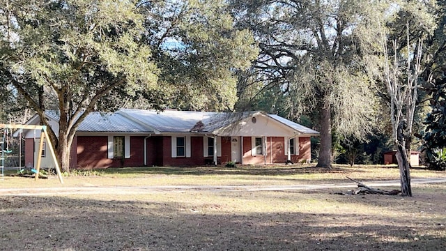 view of single story home