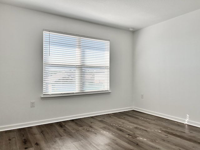 unfurnished room featuring dark wood-type flooring and a healthy amount of sunlight