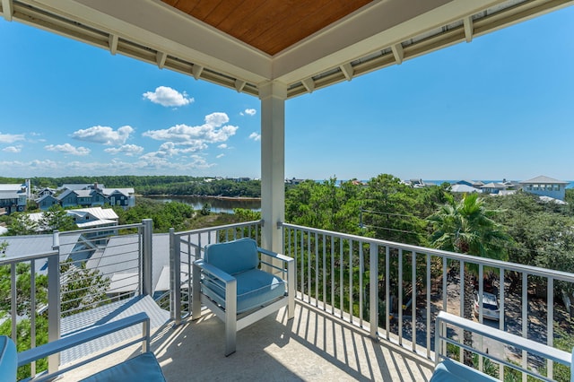 balcony with a water view