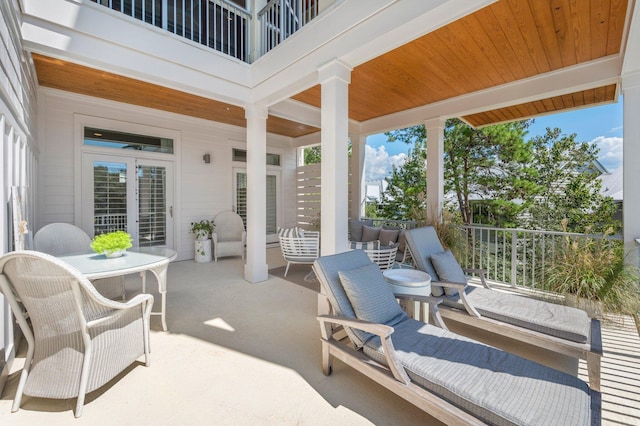 view of patio / terrace featuring a balcony