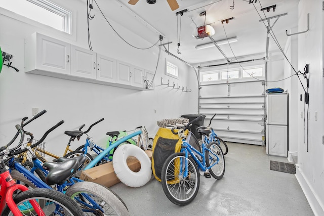 garage featuring a garage door opener