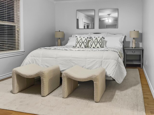 bedroom featuring wood-type flooring