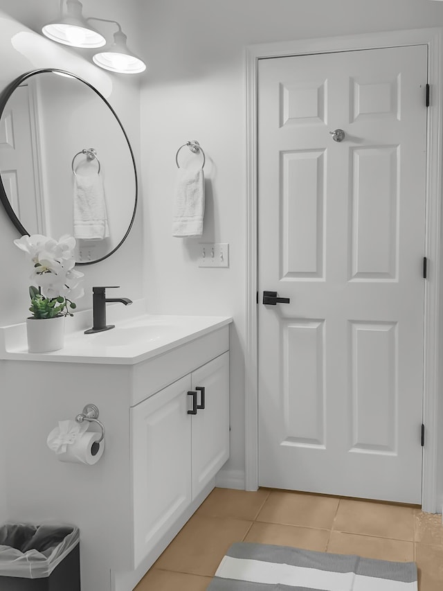 bathroom featuring vanity and tile patterned flooring