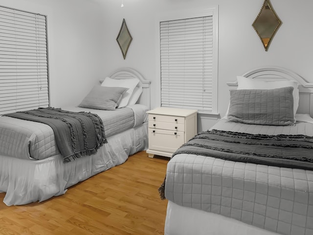 bedroom featuring light hardwood / wood-style flooring