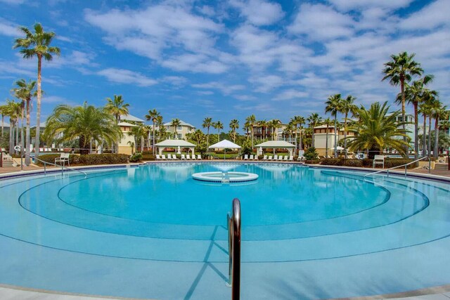 view of pool with a gazebo