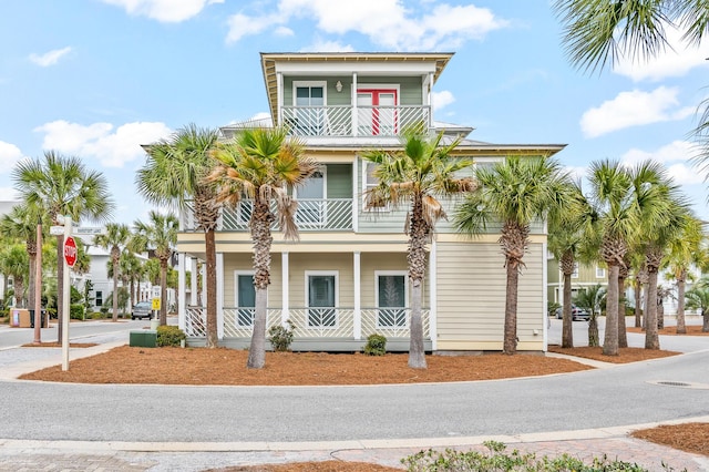 beach home with a balcony