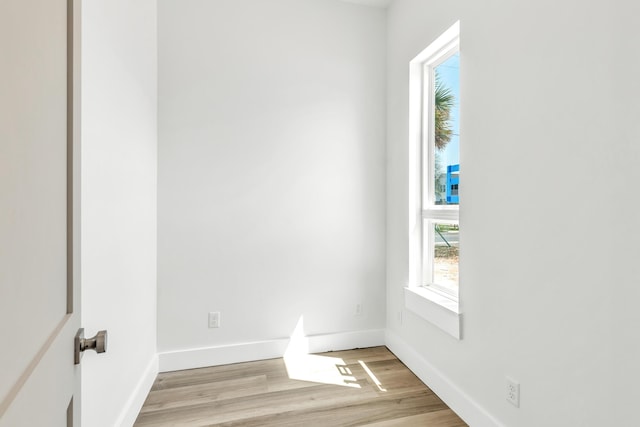 empty room featuring light wood-type flooring